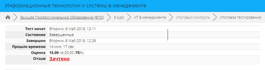 Сдача тестов в ИМТП